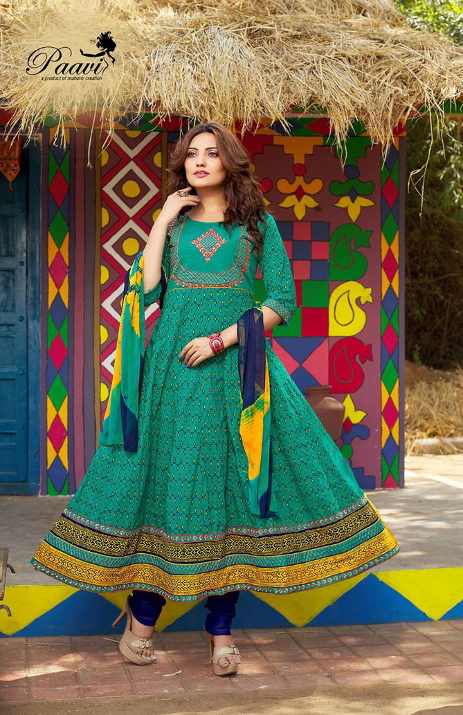 Paavi Panna 17 Fancy Festive Wear Cotton Kurti With Bottom And Dupatta Collection